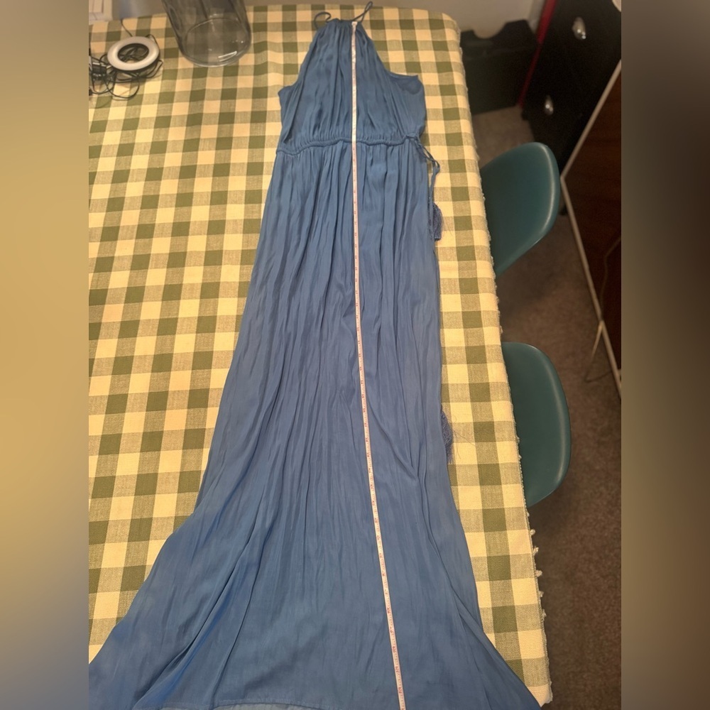 Ann Taylor Loft Tasseled Halter Maxi Dress in Blue - Picture 8 of 11